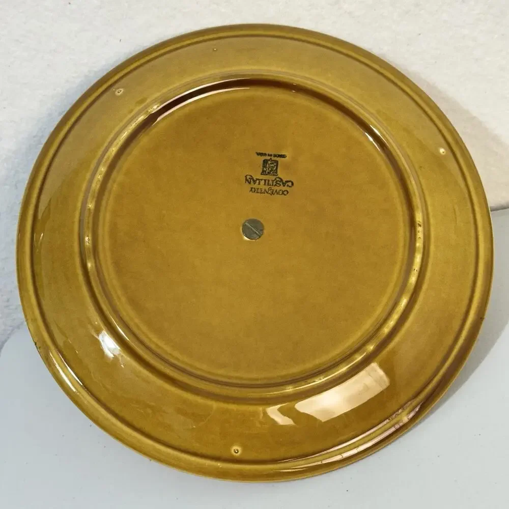Homer Laughlin Round Serving Handled Plate Tray Coventry Castilian Mustard Gold